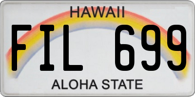 HI license plate FIL699