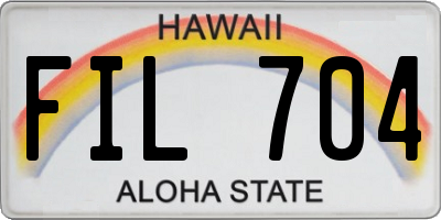 HI license plate FIL704