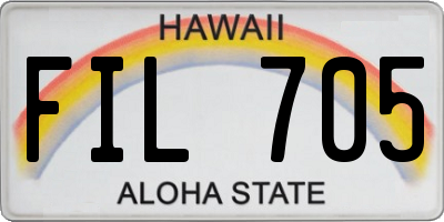 HI license plate FIL705