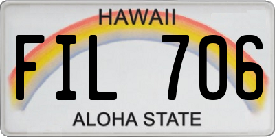 HI license plate FIL706