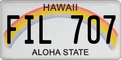HI license plate FIL707