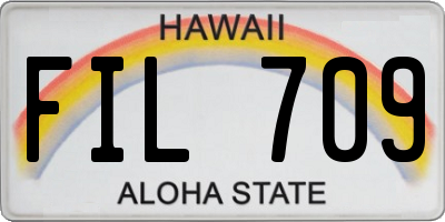HI license plate FIL709