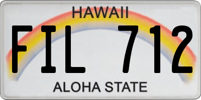 HI license plate FIL712