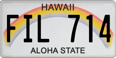 HI license plate FIL714