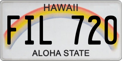 HI license plate FIL720