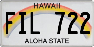 HI license plate FIL722