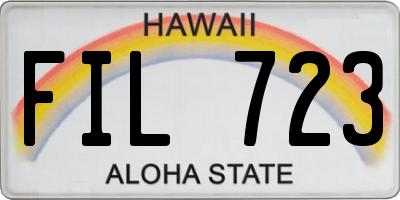 HI license plate FIL723