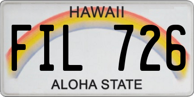 HI license plate FIL726