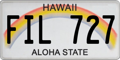 HI license plate FIL727