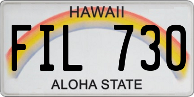 HI license plate FIL730
