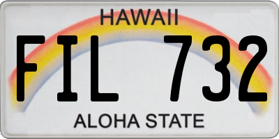 HI license plate FIL732