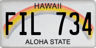HI license plate FIL734
