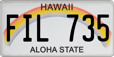 HI license plate FIL735