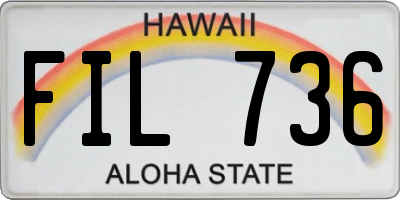 HI license plate FIL736