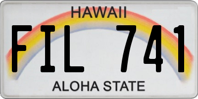 HI license plate FIL741