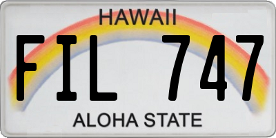 HI license plate FIL747