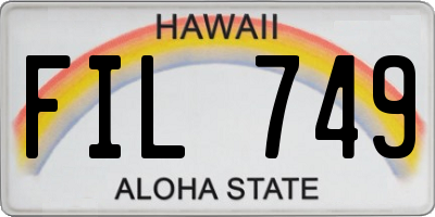 HI license plate FIL749