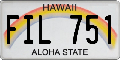 HI license plate FIL751
