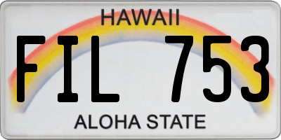 HI license plate FIL753