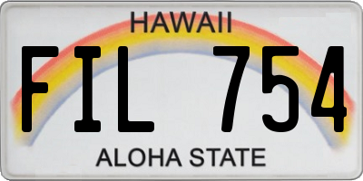 HI license plate FIL754