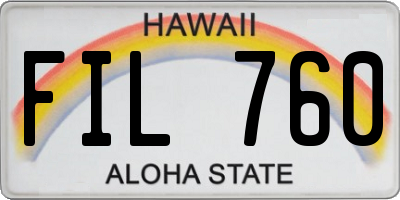 HI license plate FIL760