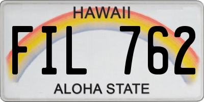 HI license plate FIL762