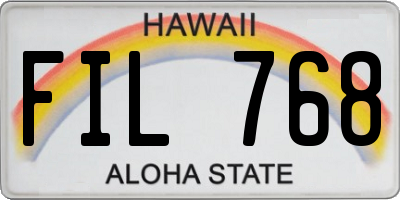 HI license plate FIL768