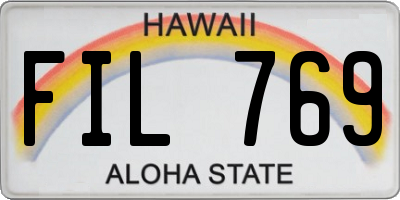 HI license plate FIL769
