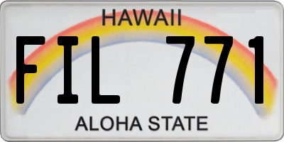 HI license plate FIL771