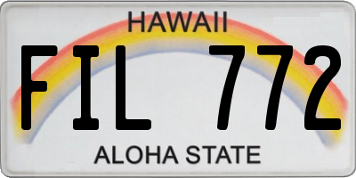 HI license plate FIL772