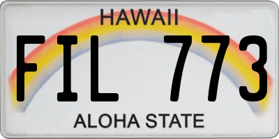 HI license plate FIL773
