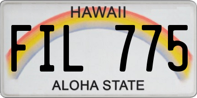 HI license plate FIL775