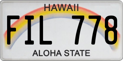 HI license plate FIL778