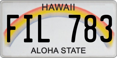 HI license plate FIL783