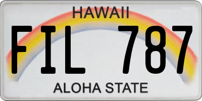 HI license plate FIL787