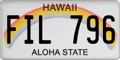 HI license plate FIL796
