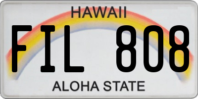 HI license plate FIL808