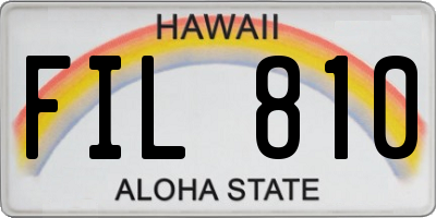HI license plate FIL810