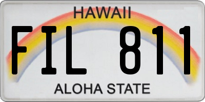 HI license plate FIL811