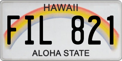 HI license plate FIL821
