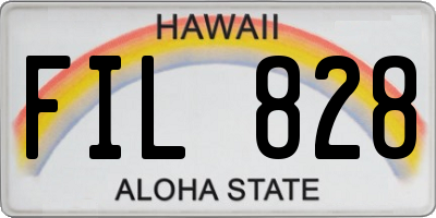HI license plate FIL828