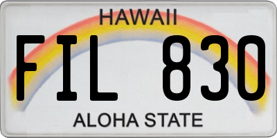 HI license plate FIL830