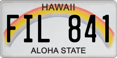 HI license plate FIL841