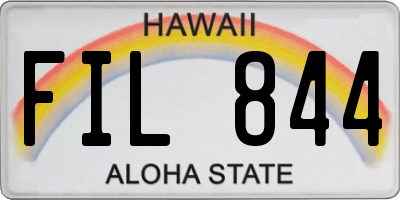 HI license plate FIL844