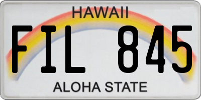 HI license plate FIL845