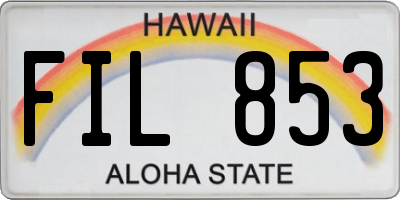 HI license plate FIL853