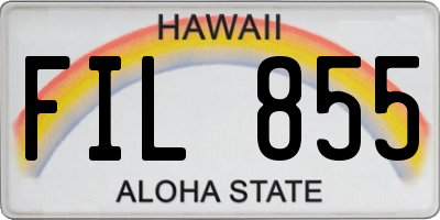 HI license plate FIL855