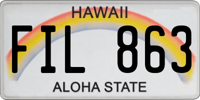 HI license plate FIL863