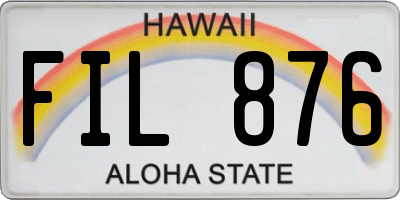 HI license plate FIL876