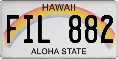 HI license plate FIL882